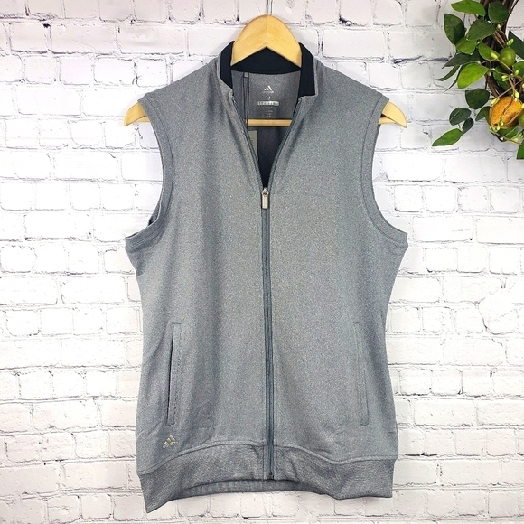 ADIDAS GOLF Club Full Zippered Vest Gray Si - Picture 1 of 10